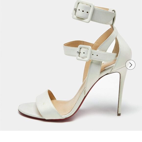 Christian Louboutin White Stiletto Heels with Peep-Toe style is Multipot - Picture 11 of 11